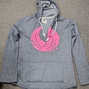 Roxy Gray Hoodie with Pink Graphic